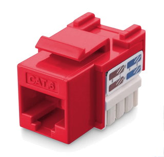 Frutto Keystone RJ45 Cat6 UTP IDC 90° Rosso - Techly Professional IWP-MD C6/REDT