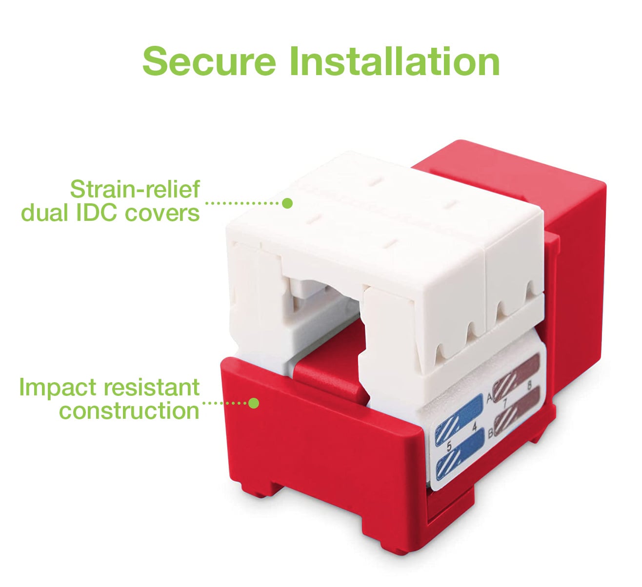 Frutto Keystone RJ45 Cat6 UTP IDC 90° Rosso - Techly Professional IWP-MD C6/REDT