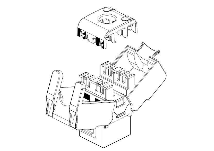 Frutto Keystone RJ45 UTP Cat6 Bianco - Intellinet IWP-MD C6/TLU