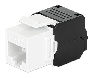 Frutto Keystone RJ45 Cat6 UTP Tool-Free Bianco Nero - Intellinet IWP-MD C6/TLU3MU