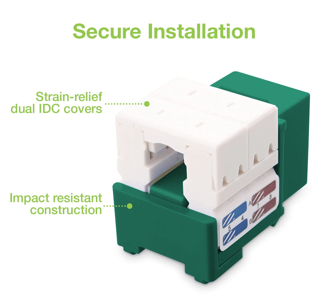Frutto Keystone RJ45 Cat6 UTP IDC 90° Verde - Techly Professional IWP-MD C6/VET
