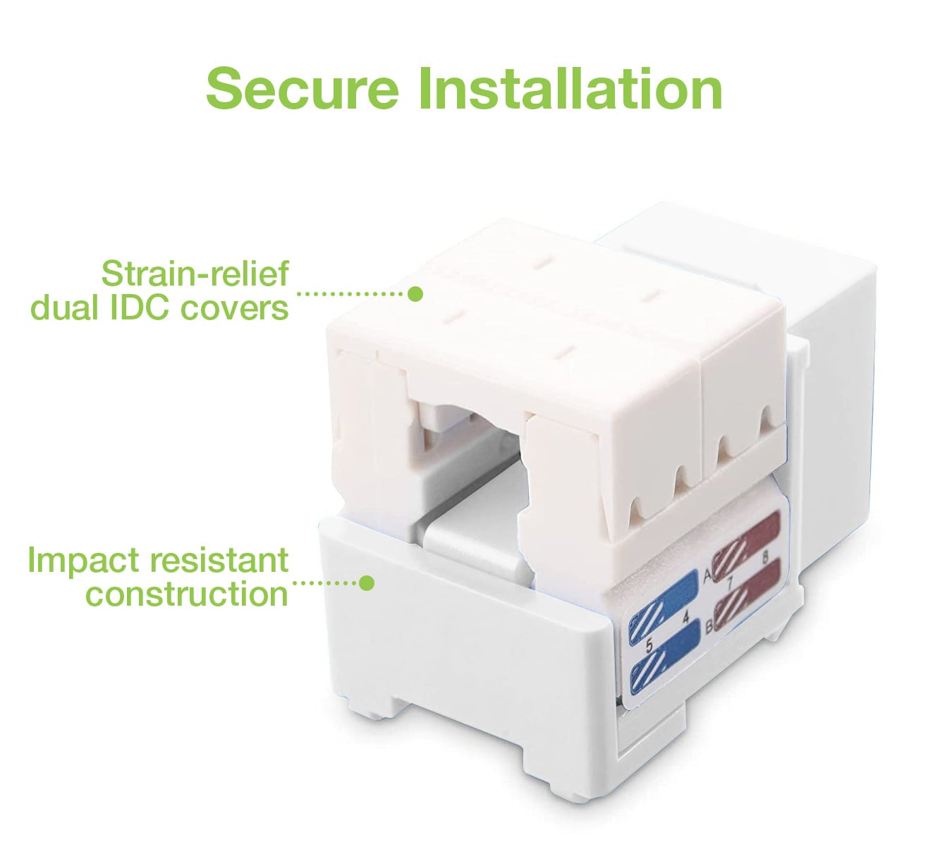 Frutto Keystone RJ45 Cat6 UTP IDC 90° Bianco - Techly Professional IWP-MD C6/WHT