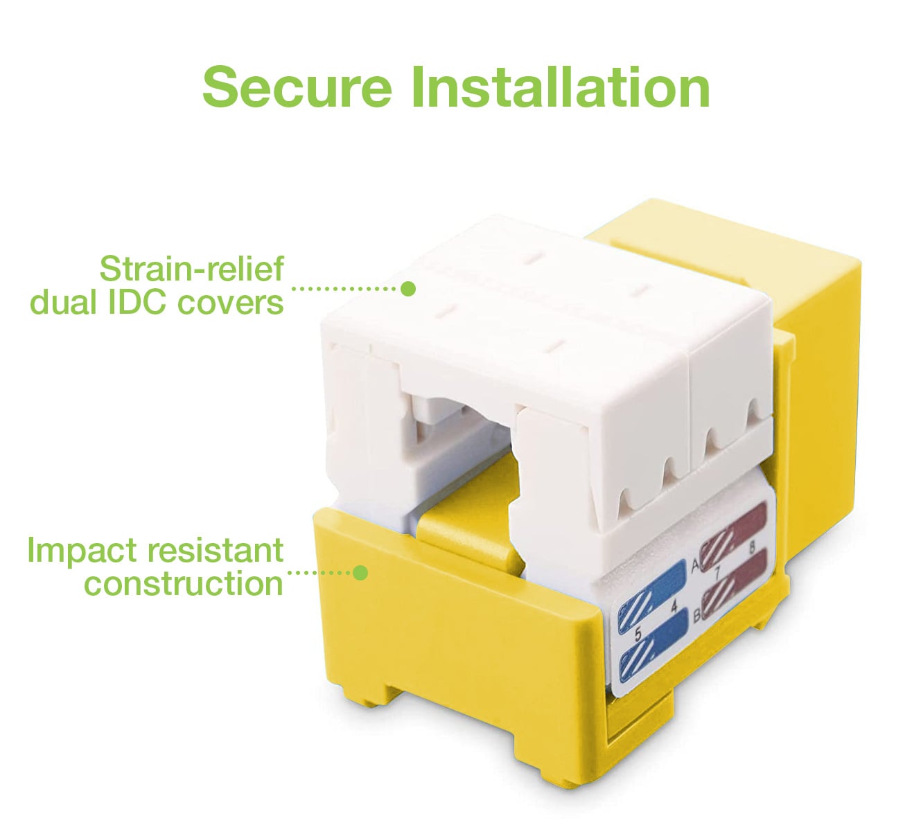 Frutto Keystone RJ45 Cat6 UTP IDC 90° Giallo - Techly Professional IWP-MD C6/YET