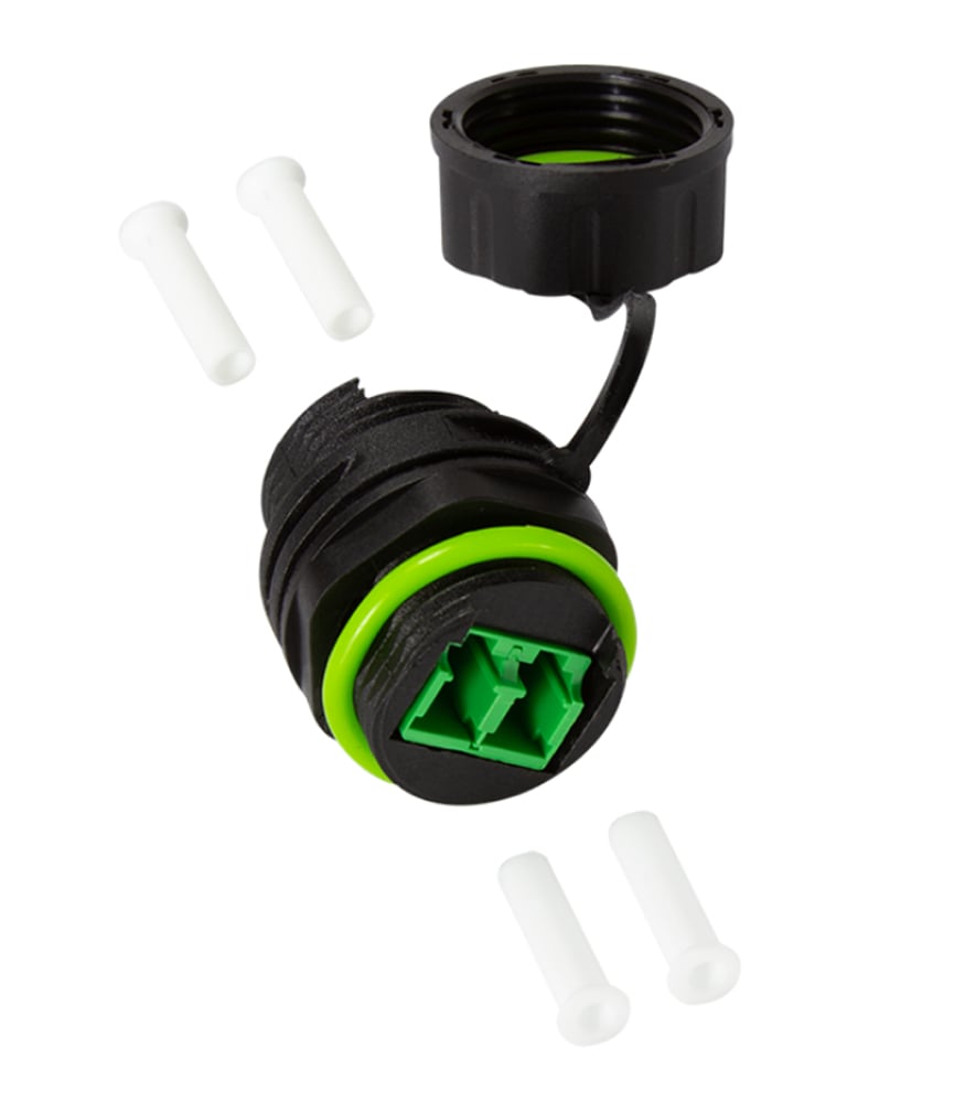Connettore Fibra Ottica LC Duplex Impermeabile IP68 con Cappuccio Antipolvere - Logilink IWP-MD FOLC-IPPAN