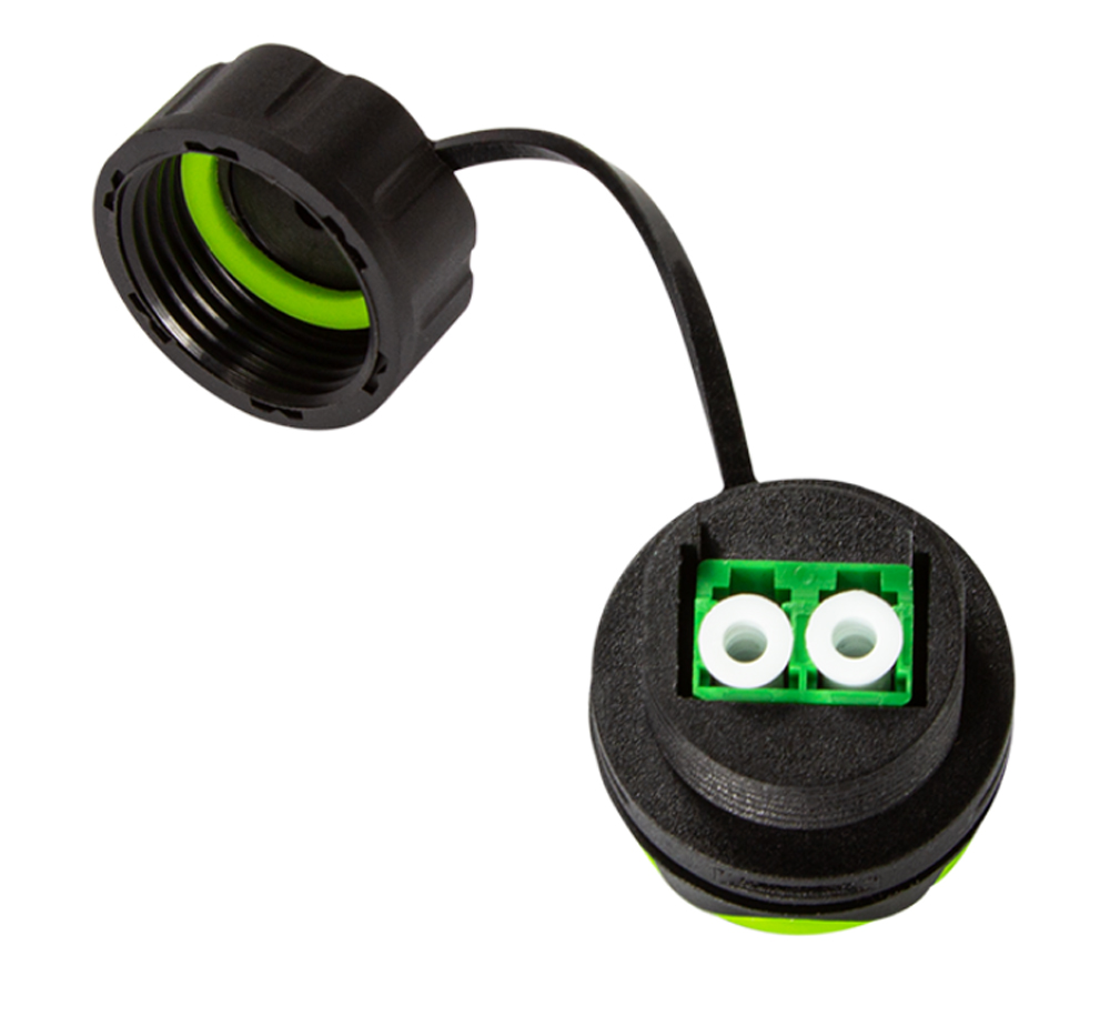 Connettore Fibra Ottica LC Duplex Impermeabile IP68 con Cappuccio Antipolvere - Logilink IWP-MD FOLC-IPPAN