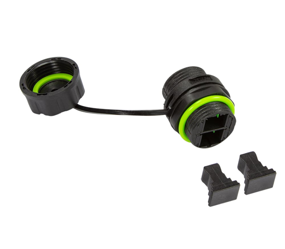 Connettore Fibra Ottica SC Duplex Impermeabile IP68 con Cappuccio Antipolvere - Logilink IWP-MD FOSCD-IPPAN