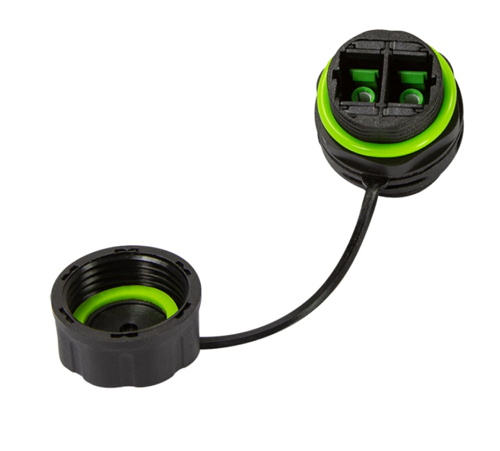 Connettore Fibra Ottica SC Duplex Impermeabile IP68 con Cappuccio Antipolvere - Logilink IWP-MD FOSCD-IPPAN