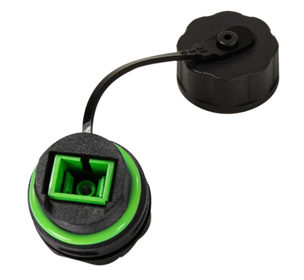 Connettore Fibra Ottica SC Simplex Impermeabile IP68 con Pressacavo e Cappuccio Antipolvere - Logilink IWP-MD FOSCS-IPGL