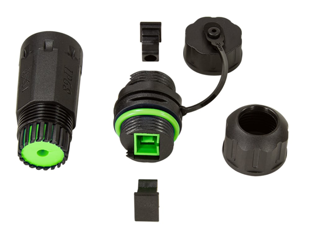Connettore Fibra Ottica SC Simplex Impermeabile IP68 con Pressacavo e Cappuccio Antipolvere - Logilink IWP-MD FOSCS-IPGL