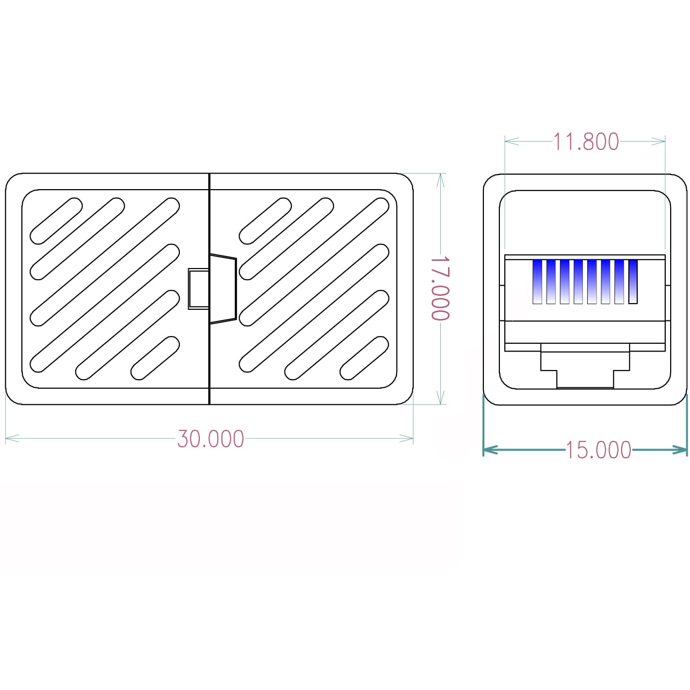 Accoppiatore Modulare Cat6A RJ45 F/F UTP Bianco - Techly Professional IWP-MD F/F-C6AUT