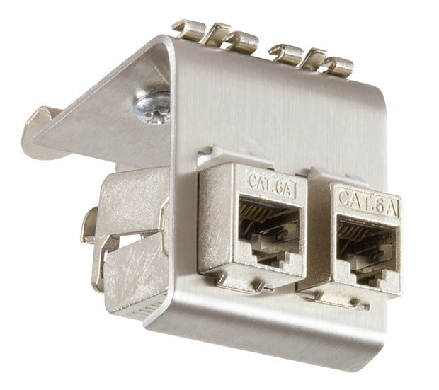 Adattatore per Moduli Keystone 2xRJ45 per guida DIN - Intellinet IWP-MD KEY-RAIL2I