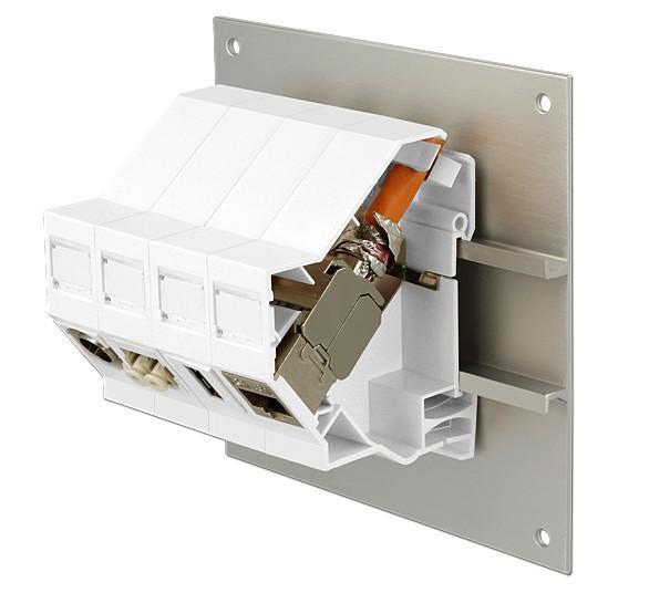 DIN bar adapter for RJ 45 Keystone module - Delock IWP-MD KEY-RAILE