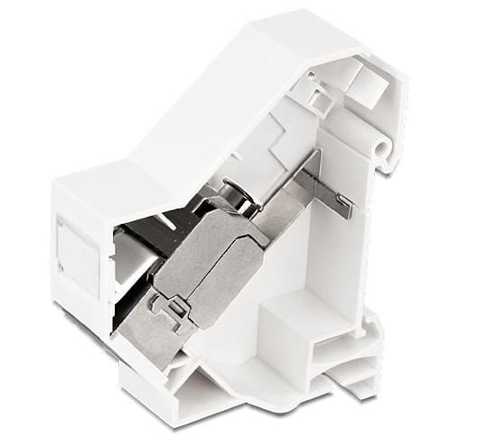Adattatore su barra DIN per modulo RJ45 Keystone Schermato - Delock IWP-MD KEY-RAILEG