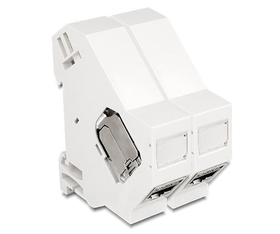 Adattatore su barra DIN per modulo RJ45 Keystone Schermato - Delock IWP-MD KEY-RAILEG
