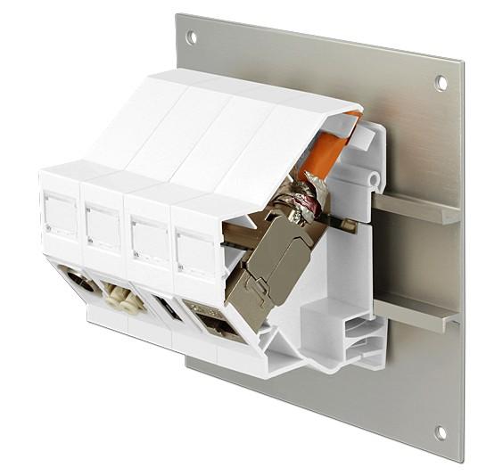 Adattatore su barra DIN per modulo RJ45 Keystone Schermato - Delock IWP-MD KEY-RAILEG