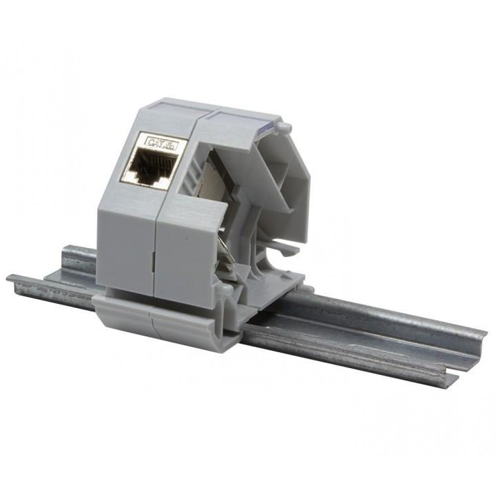Adattatore keystone RJ45 per Barra DIN espandibile in Plastica con messa a terra - Techly Professional IWP-MD KEY-RAILS