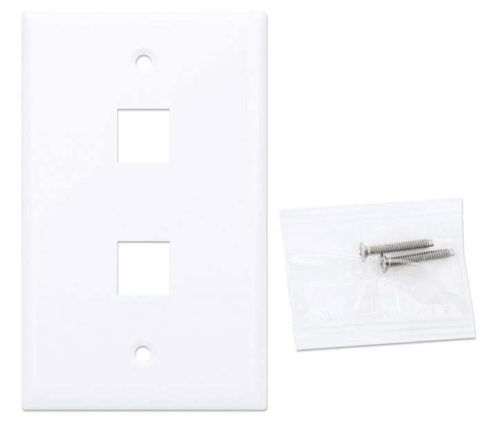 Placca Porta Frutti 2 Posti Mod.503 Bianco - Techly Professional IWP-MD PSTR-2WT