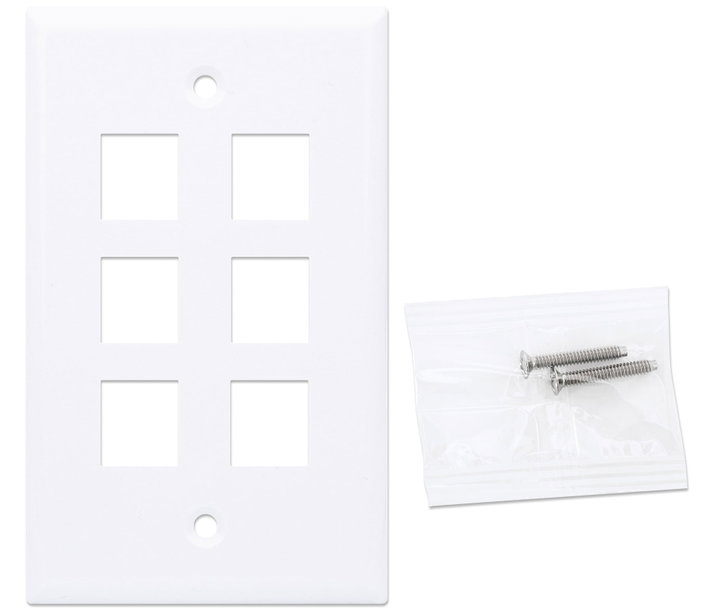 Placca Porta Frutti 6 Posti Mod.503 Bianco - Techly Professional IWP-MD PSTR-6WT