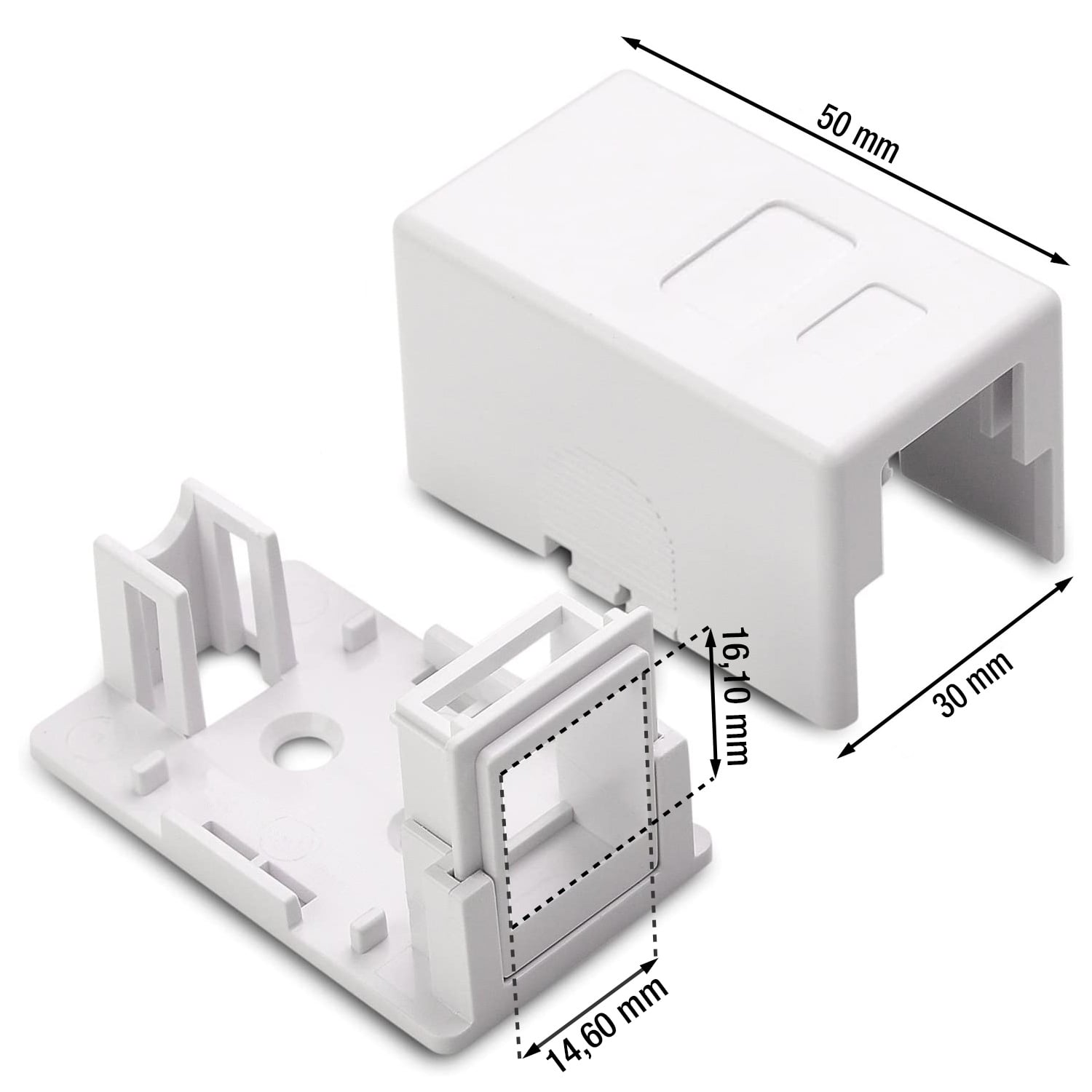 Wall socket for 1 fruit Keystone White - Techly Professional IWP-MD SC- 1 T