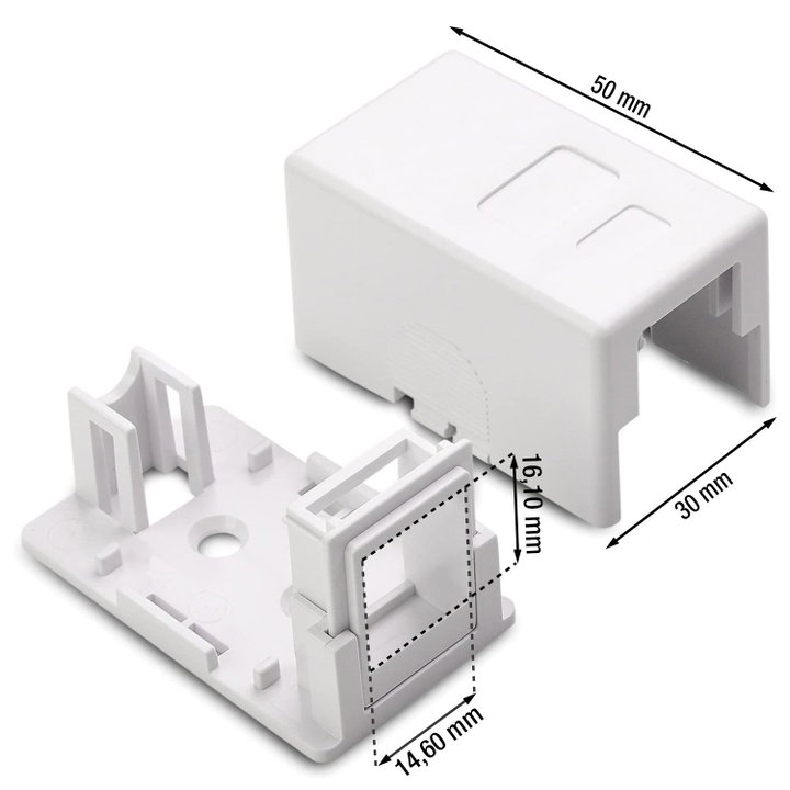 Presa a muro per 1 frutto Keystone Bianco - Techly Professional IWP-MD SC-1T