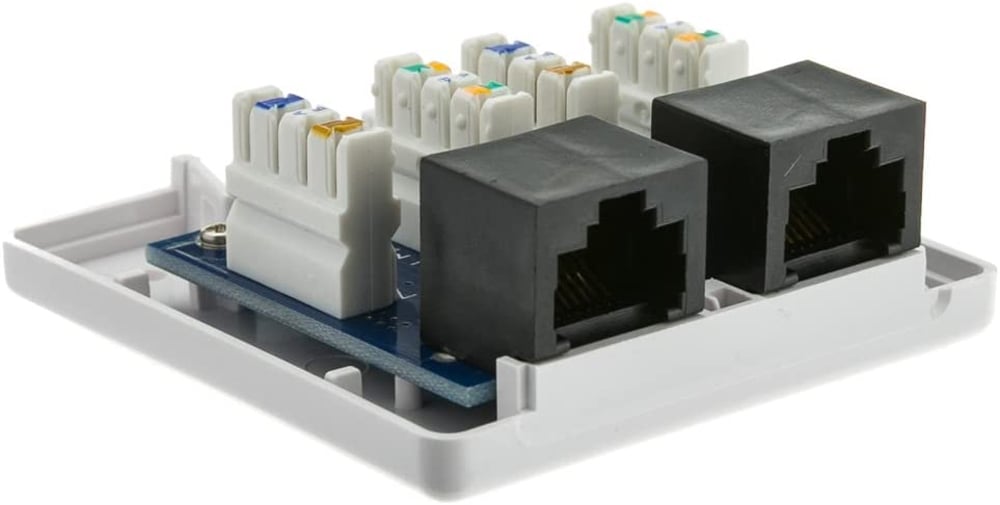 Presa a Muro con 2 Frutti RJ45 Cat6 UTP Beige - Techly Professional IWP-MD SC-2F6UT