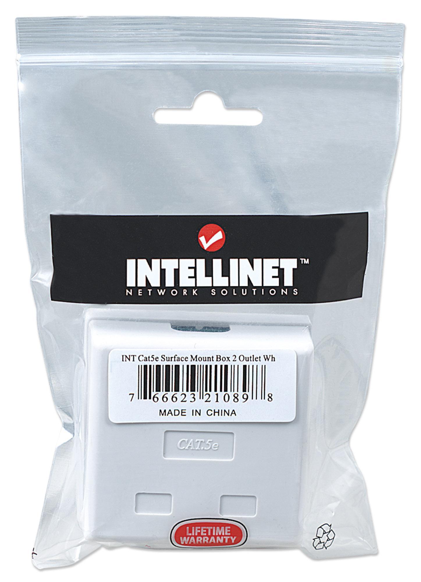 Presa a Muro con 2 Frutti RJ45 Cat5E UTP Beige - Intellinet IWP-MD SC-2FT