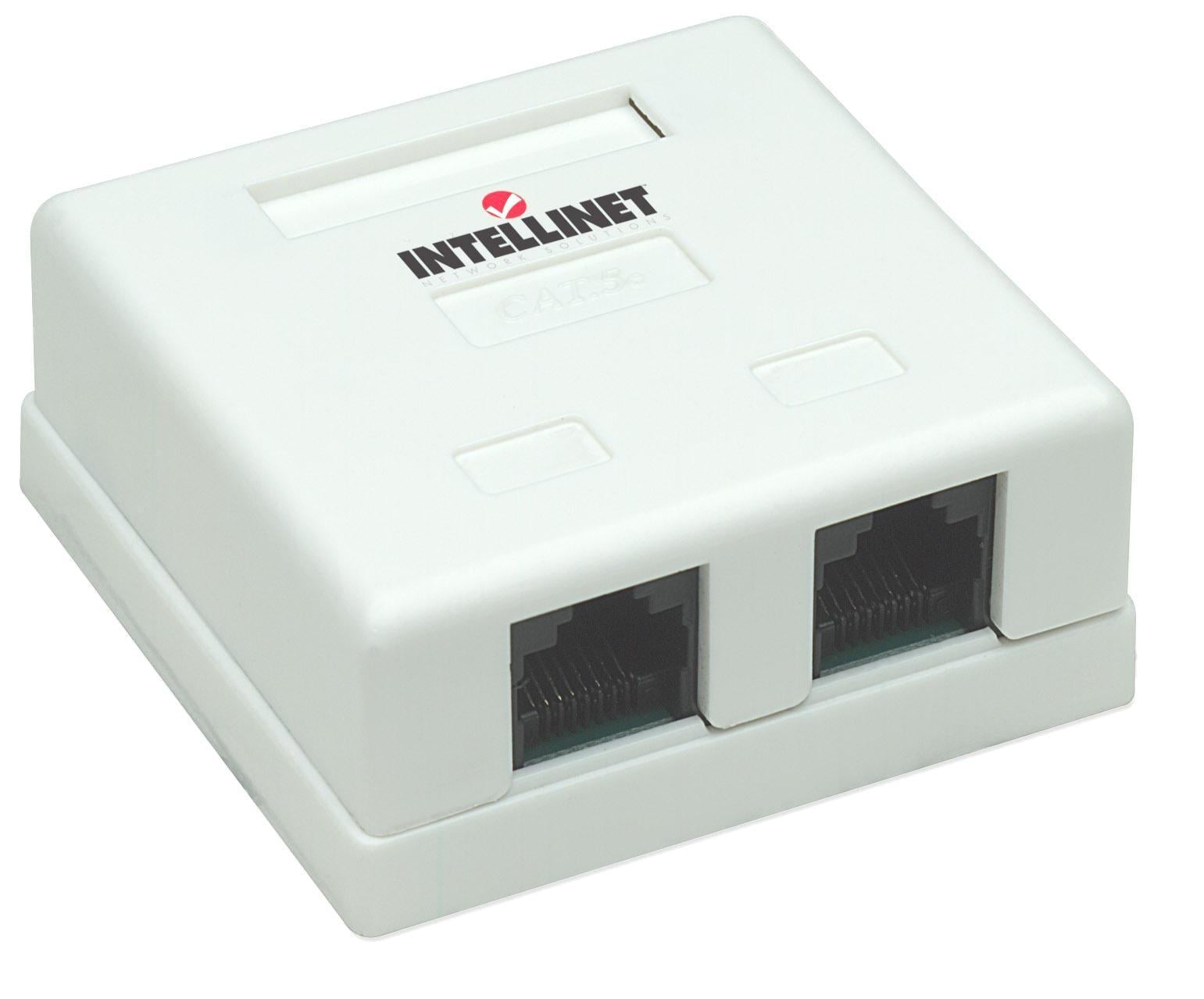 Presa a Muro con 2 Frutti RJ45 Cat5E UTP Beige - Intellinet IWP-MD SC-2FT