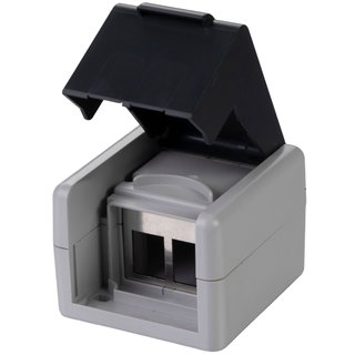 Scatola a Muro per 2 Frutti Keystone Slim IP44 Grigio - Techly Professional IWP-MD SC44