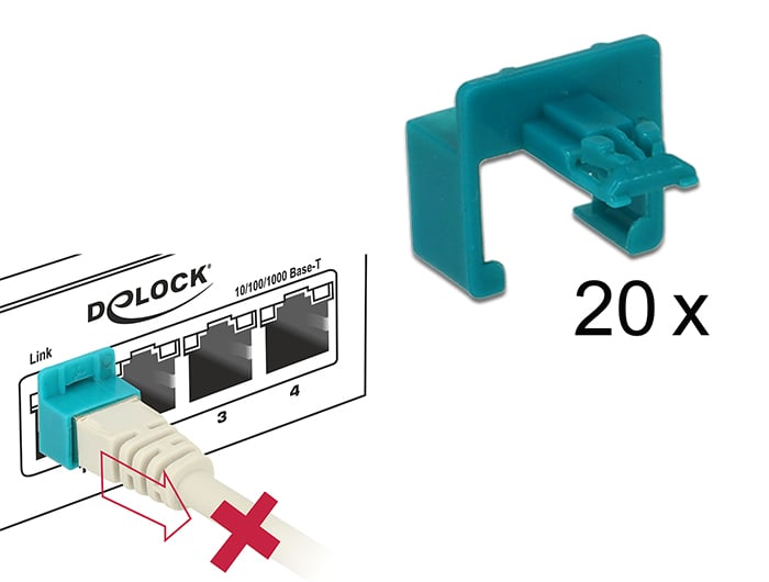 Kit Clip di Sicurezza RJ45 da 20 pezzi - Delock IWP-MD TP45/CLIP