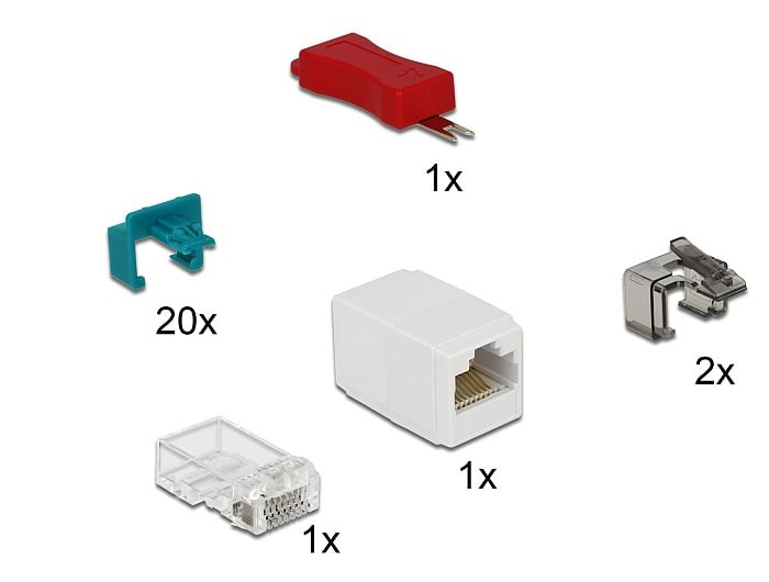 Kit Clip di Sicurezza RJ45 da 20 pezzi - Delock IWP-MD TP45/CLIP