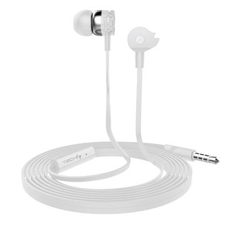 In-ear stereo headphones with white microphone - Techly SB-HP A 1 WHTY