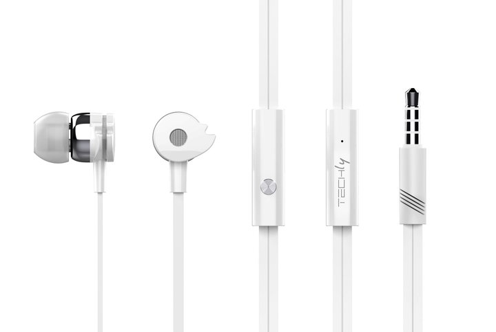 In-ear stereo headphones with white microphone - Techly SB-HP A 1 WHTY